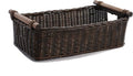 The Basket Lady Low Pole Handle Wicker Storage Basket, 15 in L x 9 in W x 5 in H by TheBasketLady