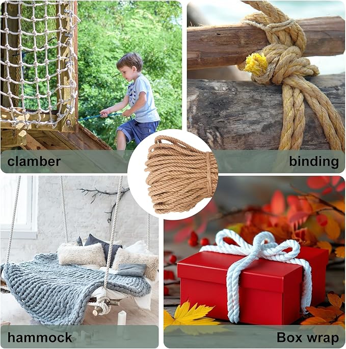1/2 inch Hemp Rope, 164 Feet Twisted Manila Rope - Image 7