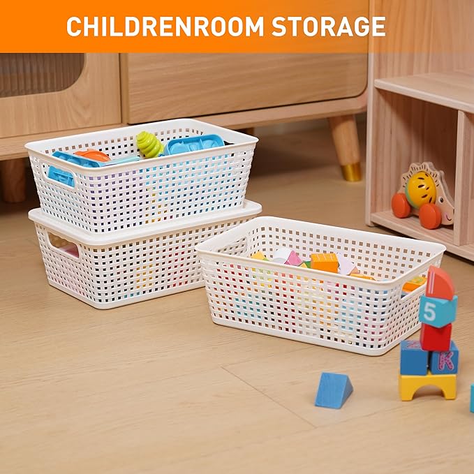 Plastic Storage Baskets With Lid, Storage Bins - Image 6