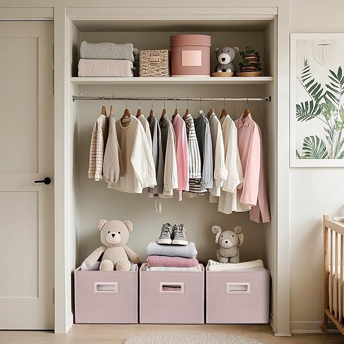 DECOMOMO Storage Bins for Shelves Robust Fabric Closet Bins for Shelves Toy - Image 3