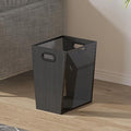 Piskyet Black Office Trash Can for Near Desk, 4.5 Gallon Unique Wood Bedroom by Piskyet