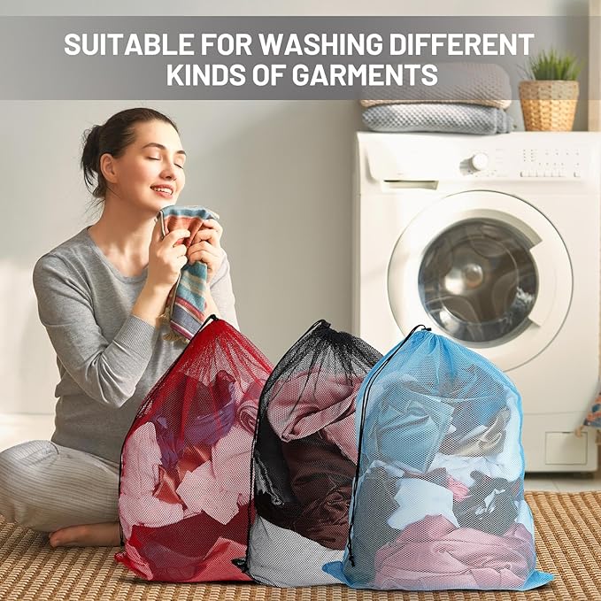 Berlune 36 Pcs Large Laundry Bag Colorful Extra Large Mesh Laundry Bag Bulk - Image 5