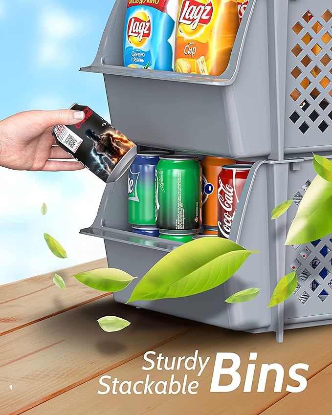 TidyFriend Plastic Stackable Storage Bins - Image 5