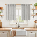 YoungsTex Dark Grey Linen Semi Sheer Curtains 36 Inch Length by YoungsTex