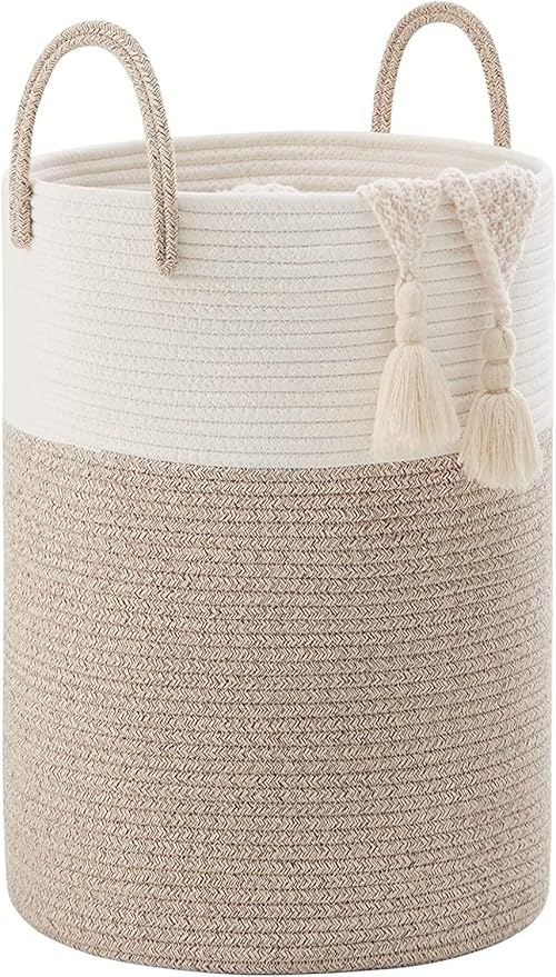 YOUDENOVA Woven Rope Laundry Hamper Basket, 72L Tall Luandry Basket, Baby - Image 8