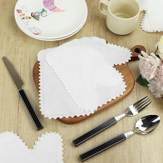QWORK White Microfiber Dusting Gloves, 60 Pieces Dusting Mitt, Wipes Feather - Image 5