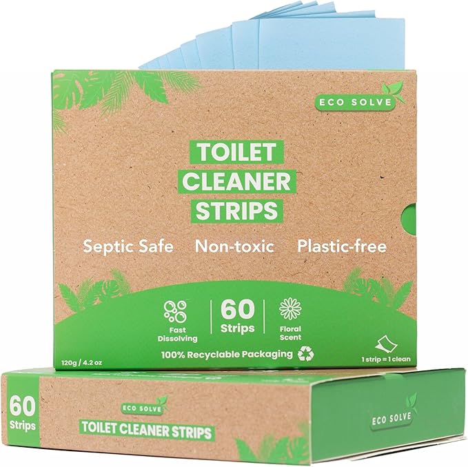 Natural Toilet Bowl Cleaner Strips, Eco-friendly, Septic Safe, Removes Odors & by EcoSolve