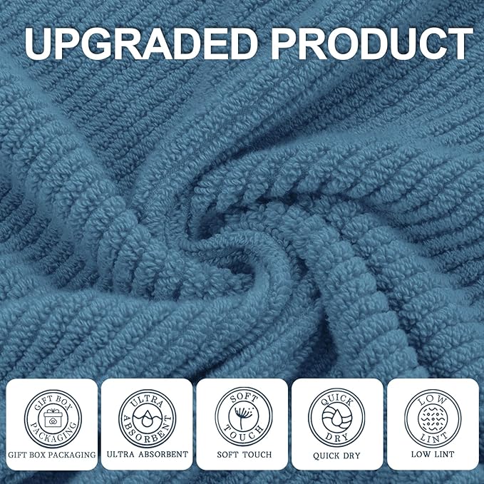 VOOVA & MOVAS Bath Towels Set of 4, Large 30" x 56" - Image 2