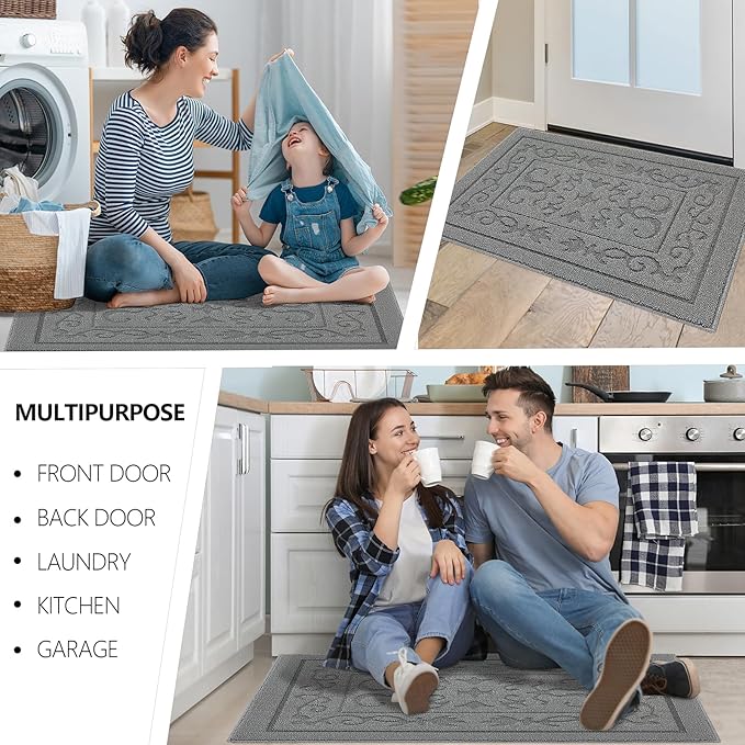 FONEYI Indoor Door Mat 20" x 32", Dirt Trapper Door Mats Non-Slip Entryway Rugs - Image 6