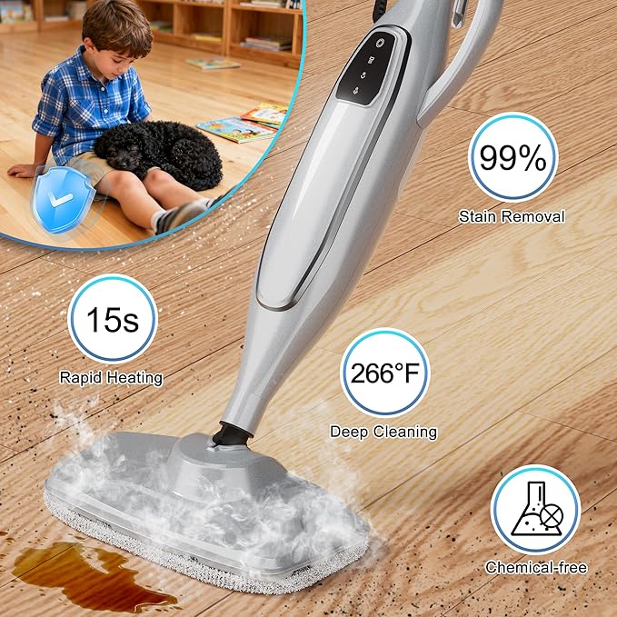 Steam Mop Cleaner, GONGNAR All-in-one Powerful Handheld Steam Cleaner - Image 2