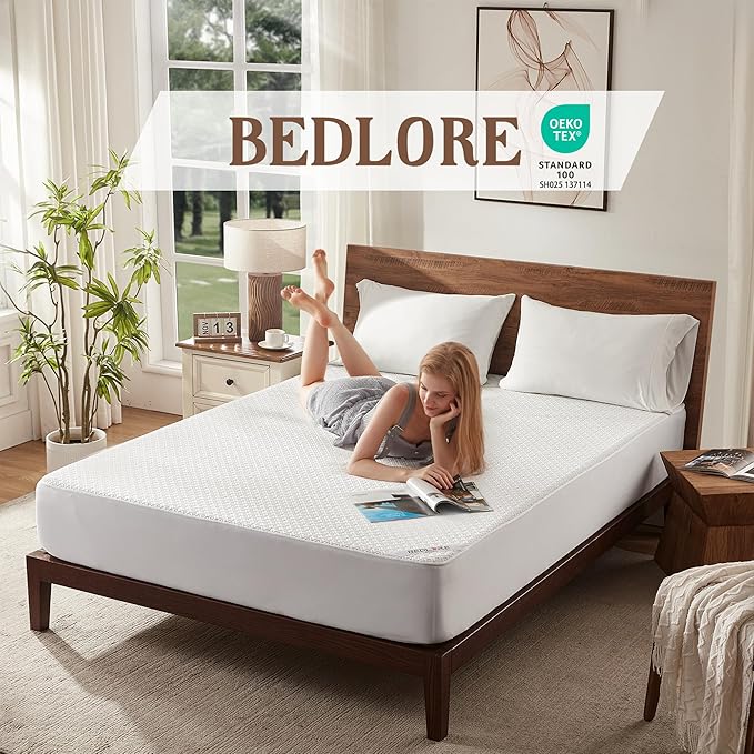 BEDLORE Twin Mattress Protector, Waterproof Noiseless Mattress Cover - Image 3