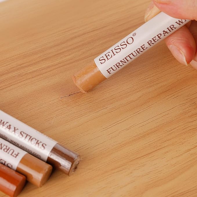 SEISSO Wood Filler Sticks- 6 Pcs, Furniture Repair Wax Crayons, Furniture - Image 6