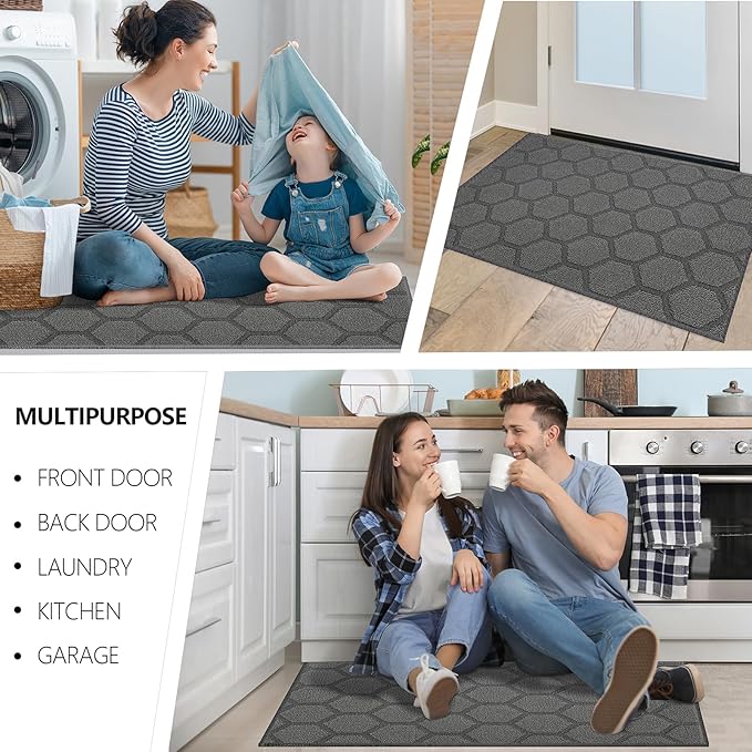 FONEYI Indoor Door Mat, Entrance Rug 24" x 36" Non-Slip Rubber Backing - Image 5