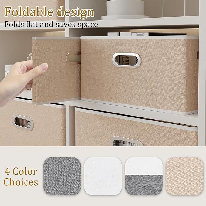Yawinhe Collapsible Storage Box, Cube Storage Basket, Fabric Foldable Storage - Image 6