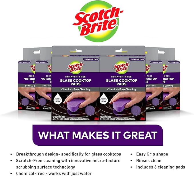 Scotch-Brite Glass Cooktop Pads, Scratch-Free & Non-Abrasive Scrubbers - Image 5