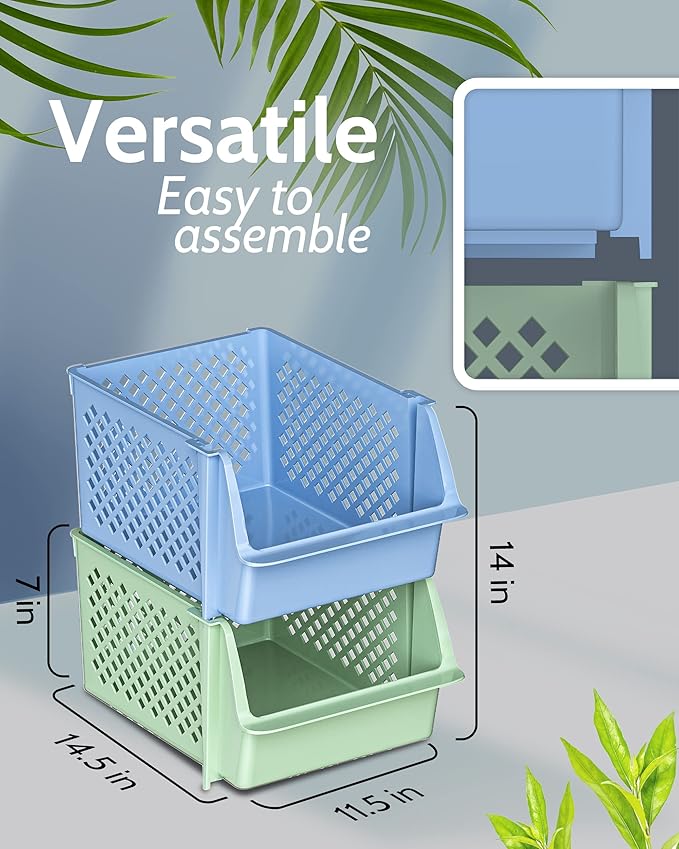 Skywin Plastic Stackable Storage Bins - Image 3