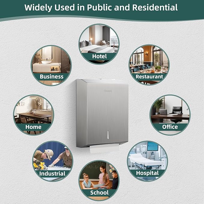 Paper Towel Dispenser Wall Mount, Large Commercial C/Z Tri Fold Multifold Hand - Image 6