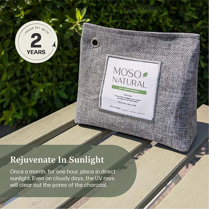 Moso Natural Air Purifying Bag 600g, Premium Bamboo Charcoal Odor Absorber - Image 8