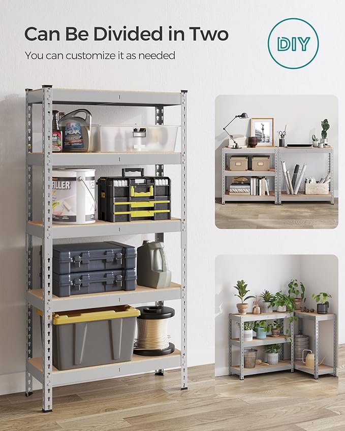 SONGMICS 5-Tier Storage Shelves, Load 2310 lb, Boltless Assembly, Adjustable - Image 7
