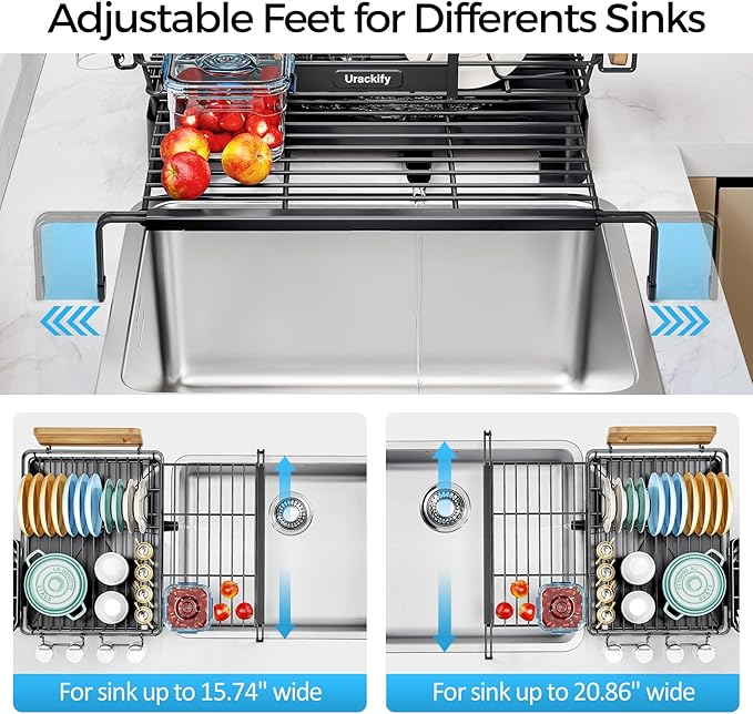 Extendable Dish Drying Rack, 2 in 1 Multifunction Dish Rack - Image 5