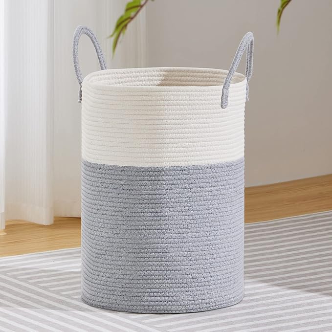 VIPOSCO Large Laundry Hamper, Tall Woven Rope Storage Basket by VIPOSCO