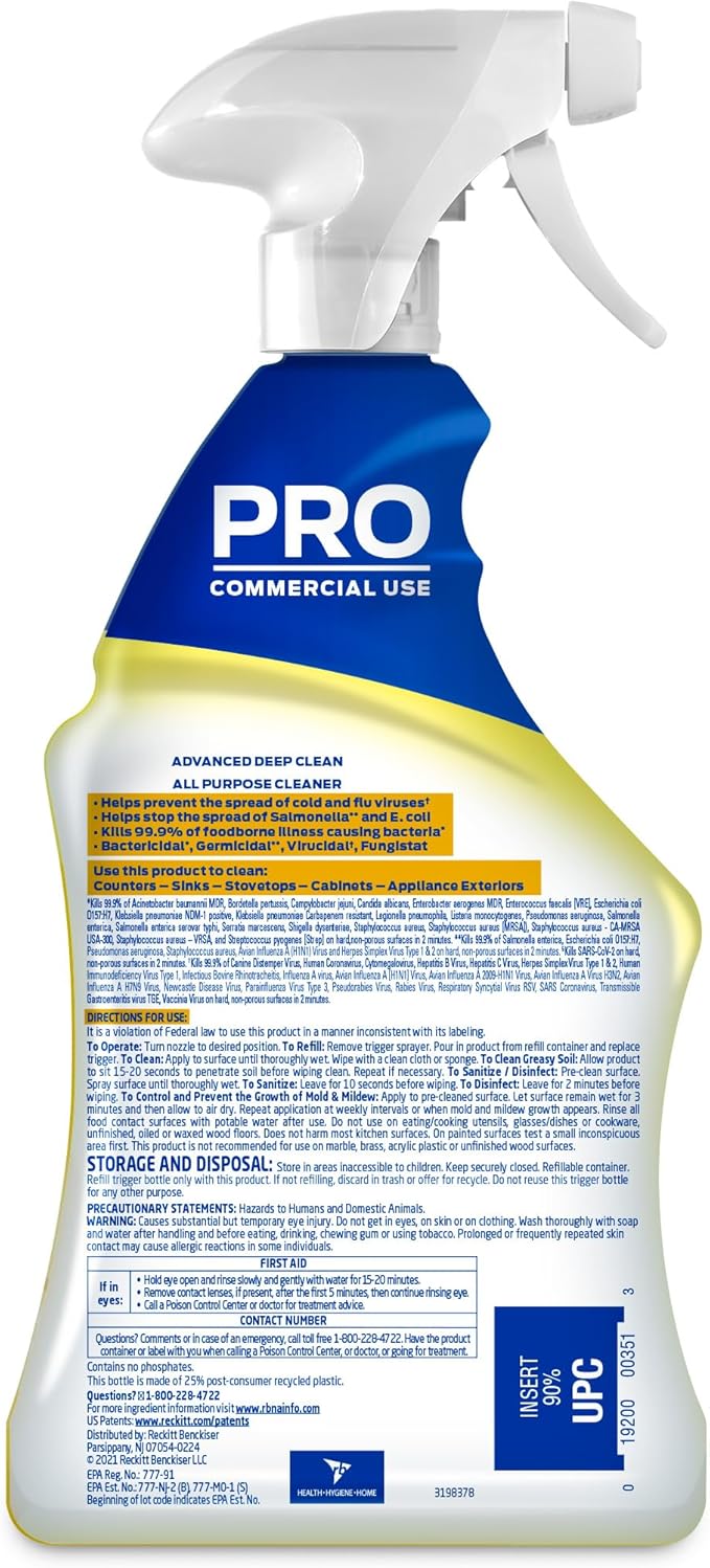 Lysol Pro All-Purpose Cleaner, Advanced Deep Cleaning Sanitizing and - Image 2