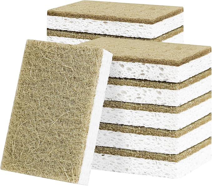 Natural Kitchen Sponges, 12 Pack Non-Scratch Sponge by RNOAFMU