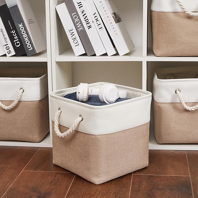 11 x 11 Inch Storage Cubes, 6 Pack Large Collapsible Fabric Storage Bin - Image 4
