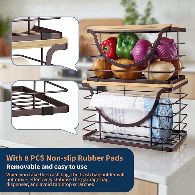 Extra Large Trash Bag Holder Under Sink Stackable Kitchen Storage 2 Pack - Image 7