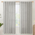 YoungsTex Dark Grey Linen Semi Sheer Curtains 2 Panels by YoungsTex
