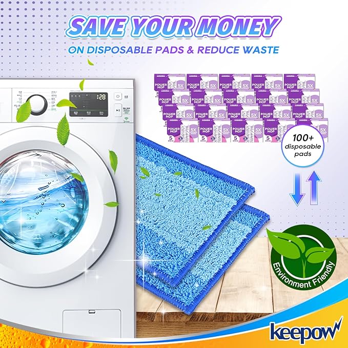Reusable Mop Pads for Swiffer PowerMop, 5 Pack Microfiber Mop Pad Refills - Image 4