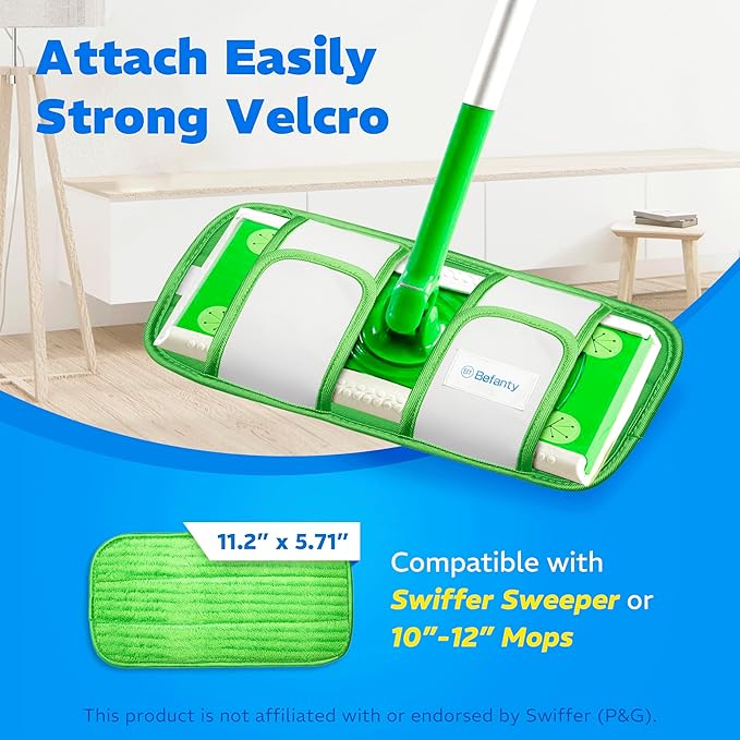2 Pack Reusable Microfiber Mop Pads, Compatible - Image 2