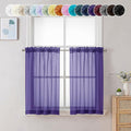 Chyhomenyc Sheer Curtains 36 inch Length 2 Panels, Light Filtering Voile Rod by Chyhomenyc