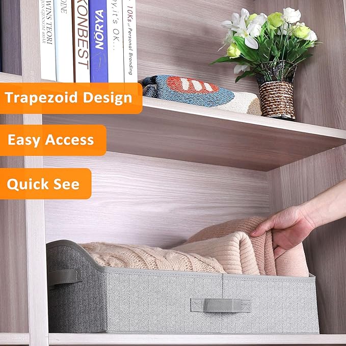 WUIKE Closet Organizers and Storage, Trapezoid Storage Bins, Fabric Closet Bins - Image 3