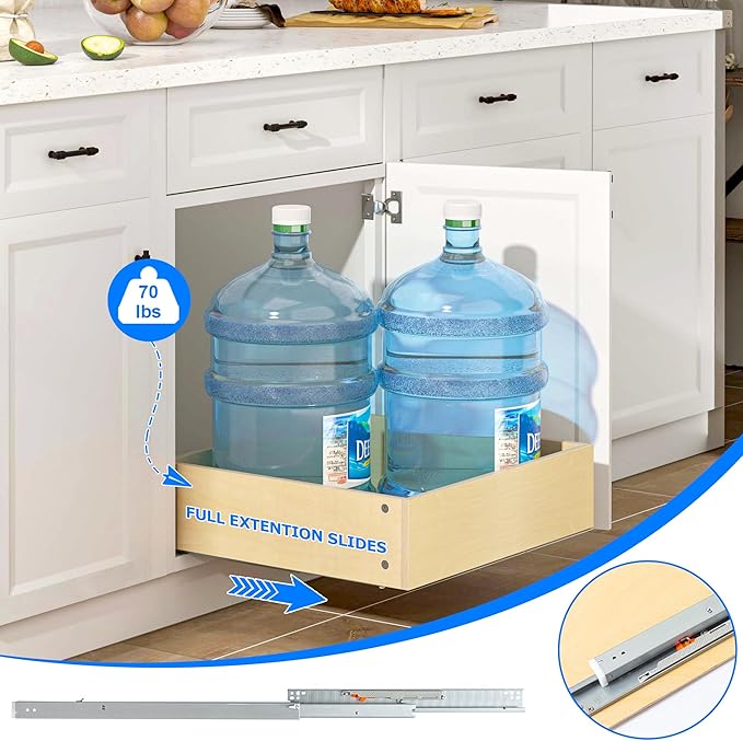 WelFurGeer Soft Close Pull Out Cabinet Organizer, Smooth Slide-Out Shelf - Image 6