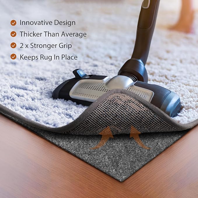 Felt Rug Pad, 4 x 6 Ft Rubber Non-Slip Rug Pad Gripper, Keep Rugs Secure and in - Image 5