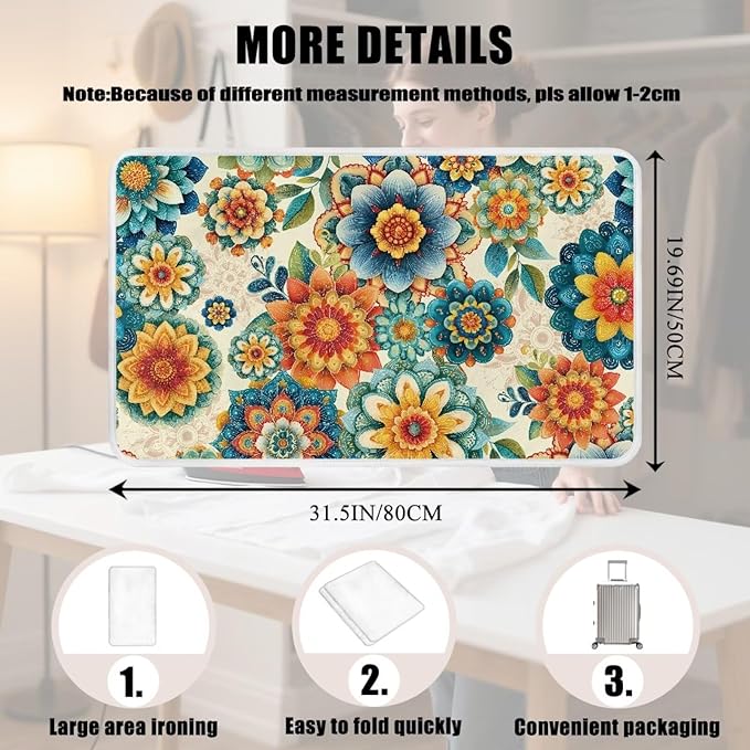 Boho Ironing Mat Foldable Ironing Pad Portable Board Iron Board Alternative - Image 7