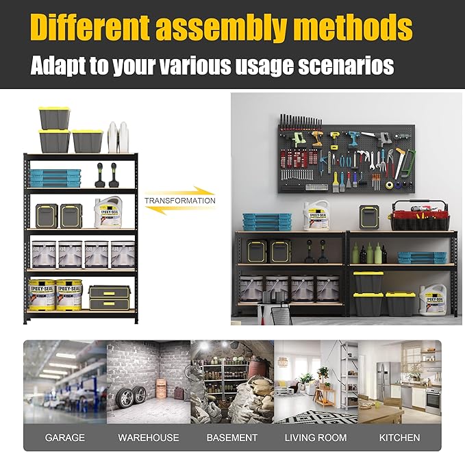 PrimeZone 48" x 24" x 72" Heavy Duty 5 Tier Adjustable Garage Storage Shelving - Image 8