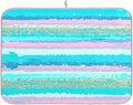 Turquoise Stripe Dish Drying Mat by Wamika
