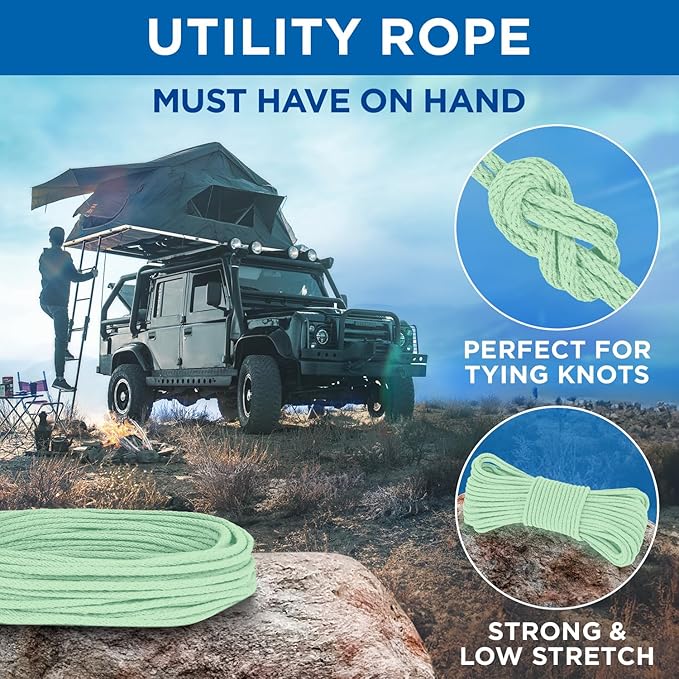 TECEUM Cotton Rope 3/16” – 100 FT – Strong All-Purpose Braided Rope – Natural - Image 2