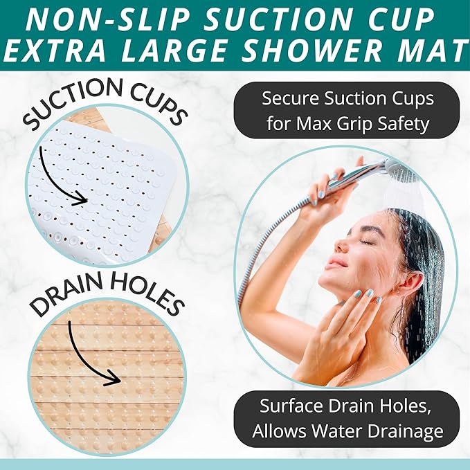 ENKOSI Extra Large Square Non Slip Shower Mat - Image 2