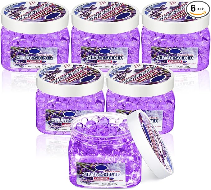 6 Pcs Air Freshener Gel Beads Bulk Odor Eliminator Beads Odor Removing Gel by Dansib