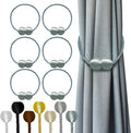 Hion Magnetic Curtain Tiebacks Gray Blue 6 Pack, Curtain Tiebacks Buckles by Hion