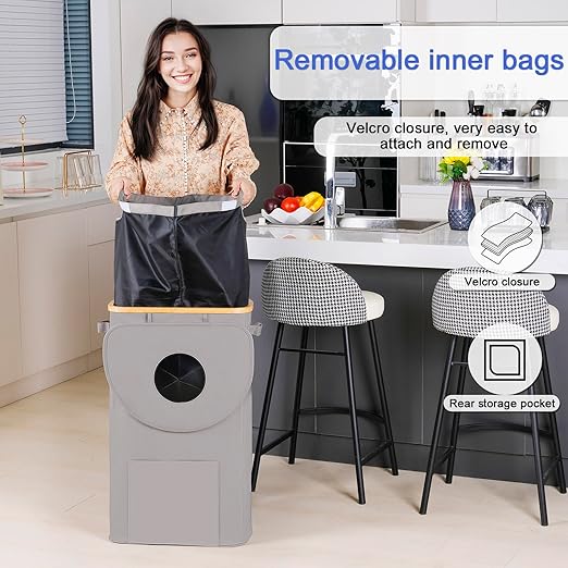 efluky Recycling Bin for Kitchen 100L, 26 Gallon Recycle Bins for Indoor - Image 7