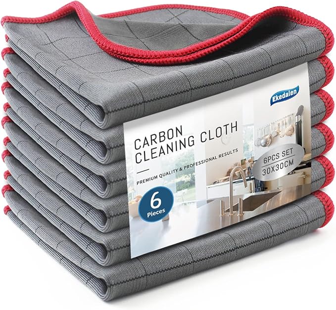 Lint Free Carbon Microfiber Cleaning Cloth Glass Window Polishing Streak Free by Ekedalen