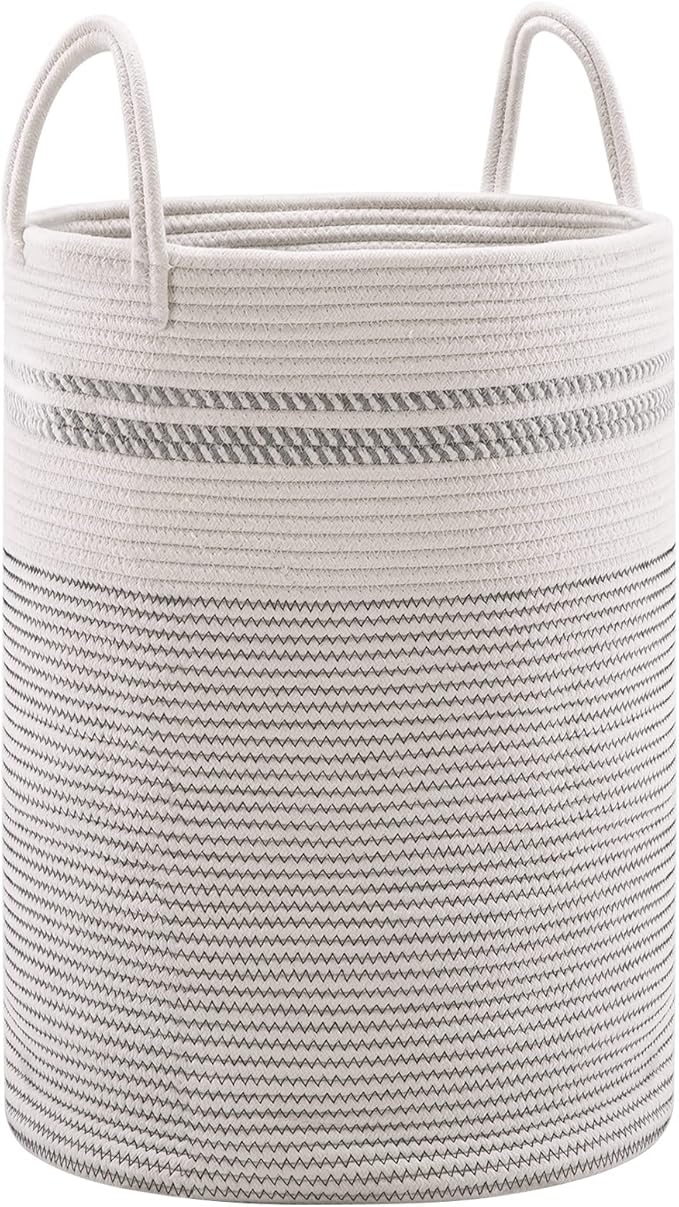 YOUDENOVA Woven Rope Laundry Hamper Basket, 58L Tall Luandry Basket, Baby - Image 4