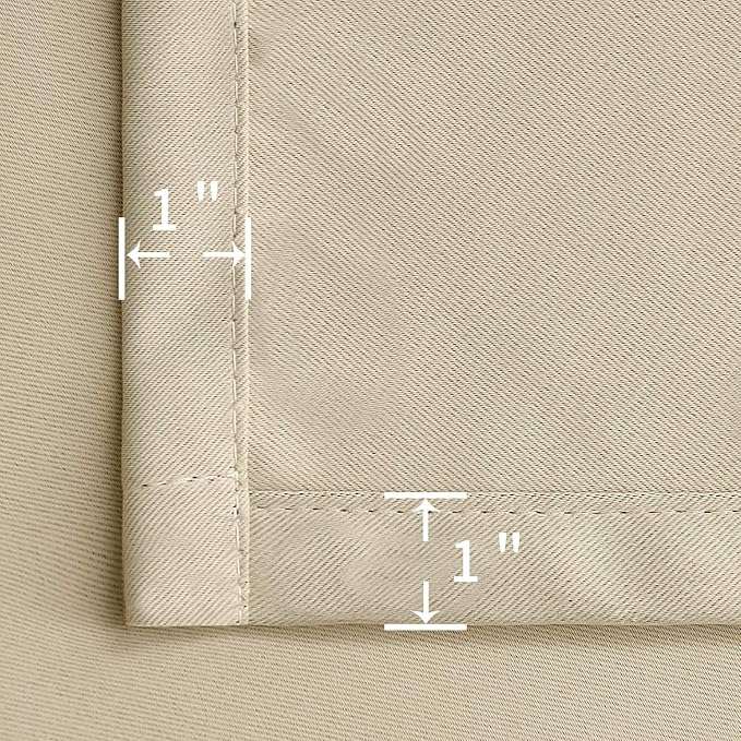 BGment Beige Blackout Curtains for Short Window - Image 7