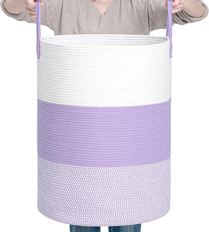 CLHMILY&Z 100L Laundry Basket Round Storage Rope Basket by ClhmilyZ