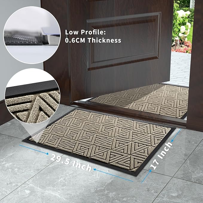 Yimobra Outdoor Mats for Front Door 29.5x17, All-Weather Waterproof Non-Slip - Image 2