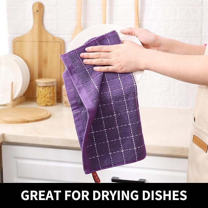 Homaxy 100% Cotton Terry Kitchen Dish Cloths, Ultra Soft and Absorbent Dish - Image 4